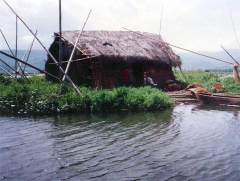 Floating house on the Loktak Lake (41 kb)
